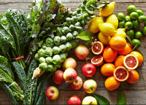 a group of fruits and vegetables on a wood surface Healthy Weight Loss Diets Leighton Buzzard