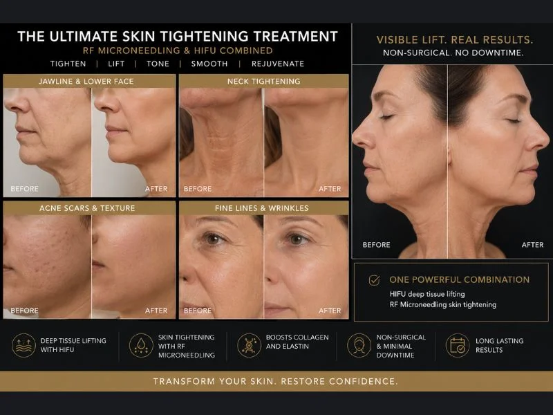 Results of combined treatment for the ultimate skin tightening treatment Leighton Buzzard